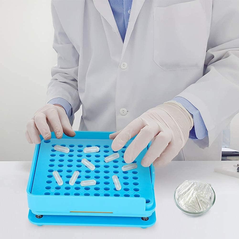 Greensen Manual Capsules Filler Machine 100 Holes Empty Capsule Plates with Spreader, Filling Tool Capsule Maker for Size 0 Capsules Holding Tray Capsule Filler Hospital Clinic Laboratory and Home Use (0#)