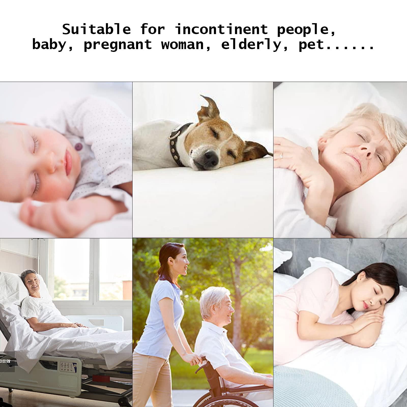 Reidio Reidio 2 Pcs Waterproof Incontinence Bed Pads Washable Reusable Bed Underpads Non-Slip Bed Cover with Tuckable Sides Mattress Protector Mattress Pad for Adults Elderly Kids Baby Pet Queen Size (2)