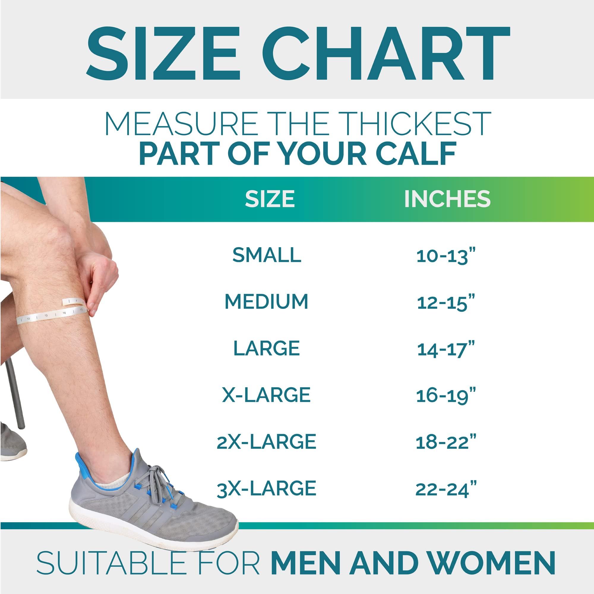 Run Forever Run Forever Sports Calf Compression Sleeves - Leg Compression Socks for Shin Splint, Varicose Vein & Calf Pain Relief (Blue, Medium)