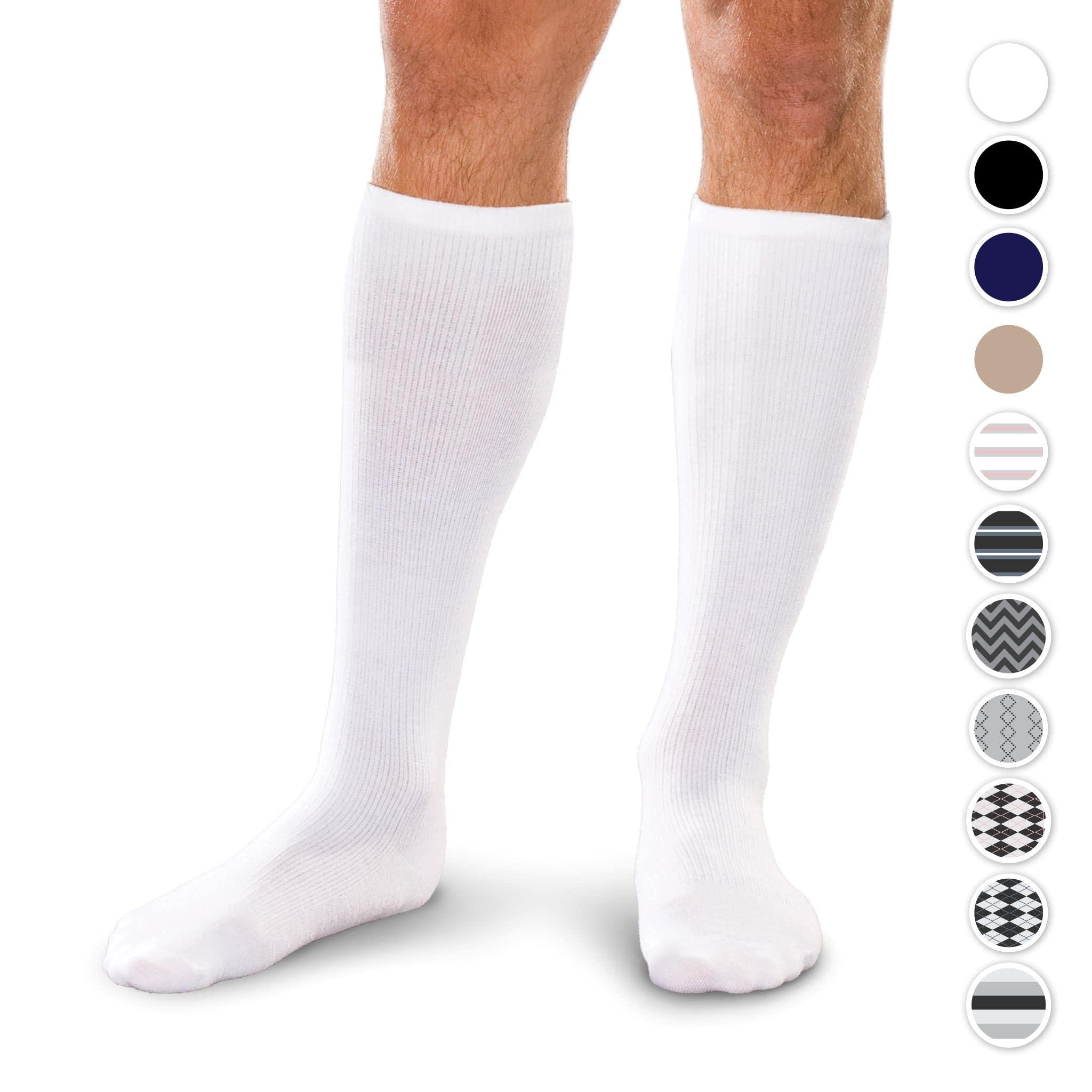CORE-SPUN BY THERAFIRM Core-Spun 15-20mmHg Medical Mild Graduated Knee High Compression Socks, Black, X-L Short
