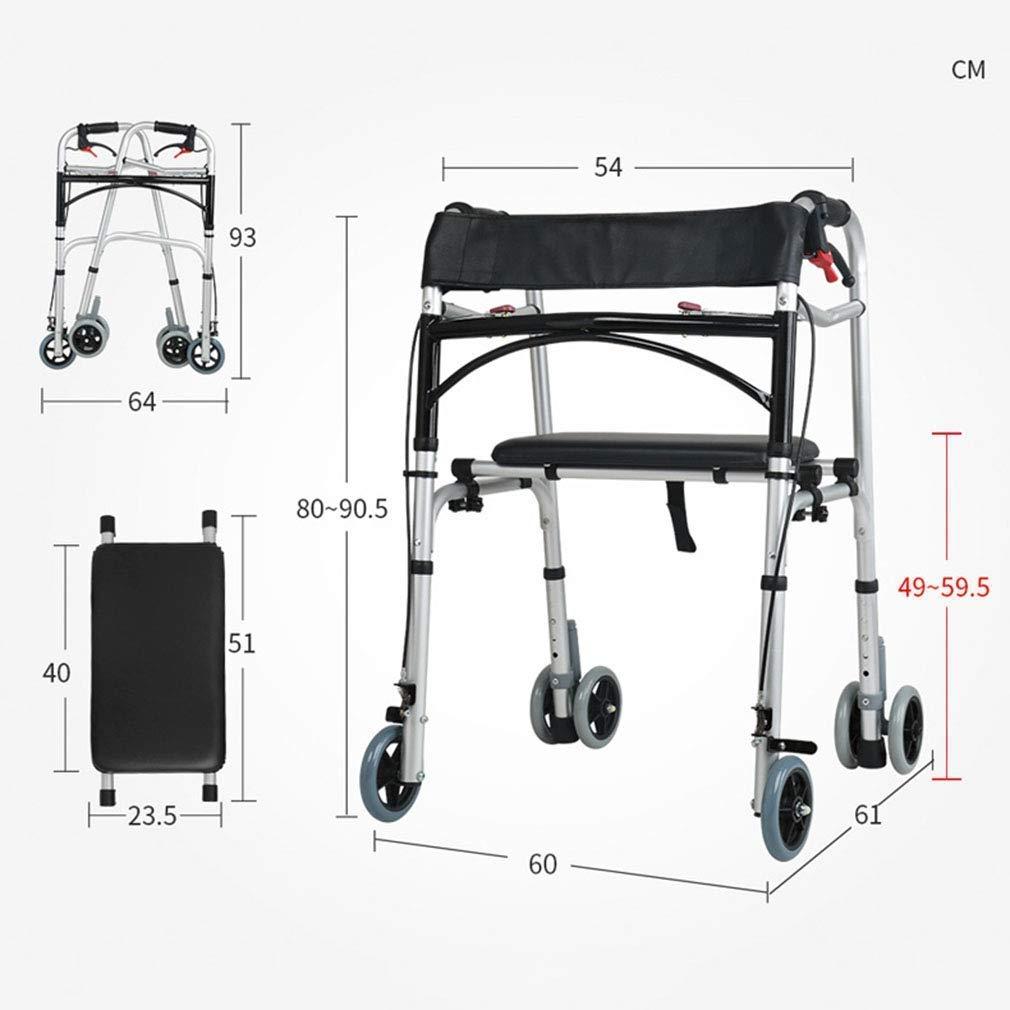 NATWEE Walker,Shower Commode Chair with Pot for Seniors | Folding Rollator Walker with 4 Wheels - Adjustable Height - Walking Frame Transport Chair with Handbrake and Flip Leather Seat It's so Kind of You