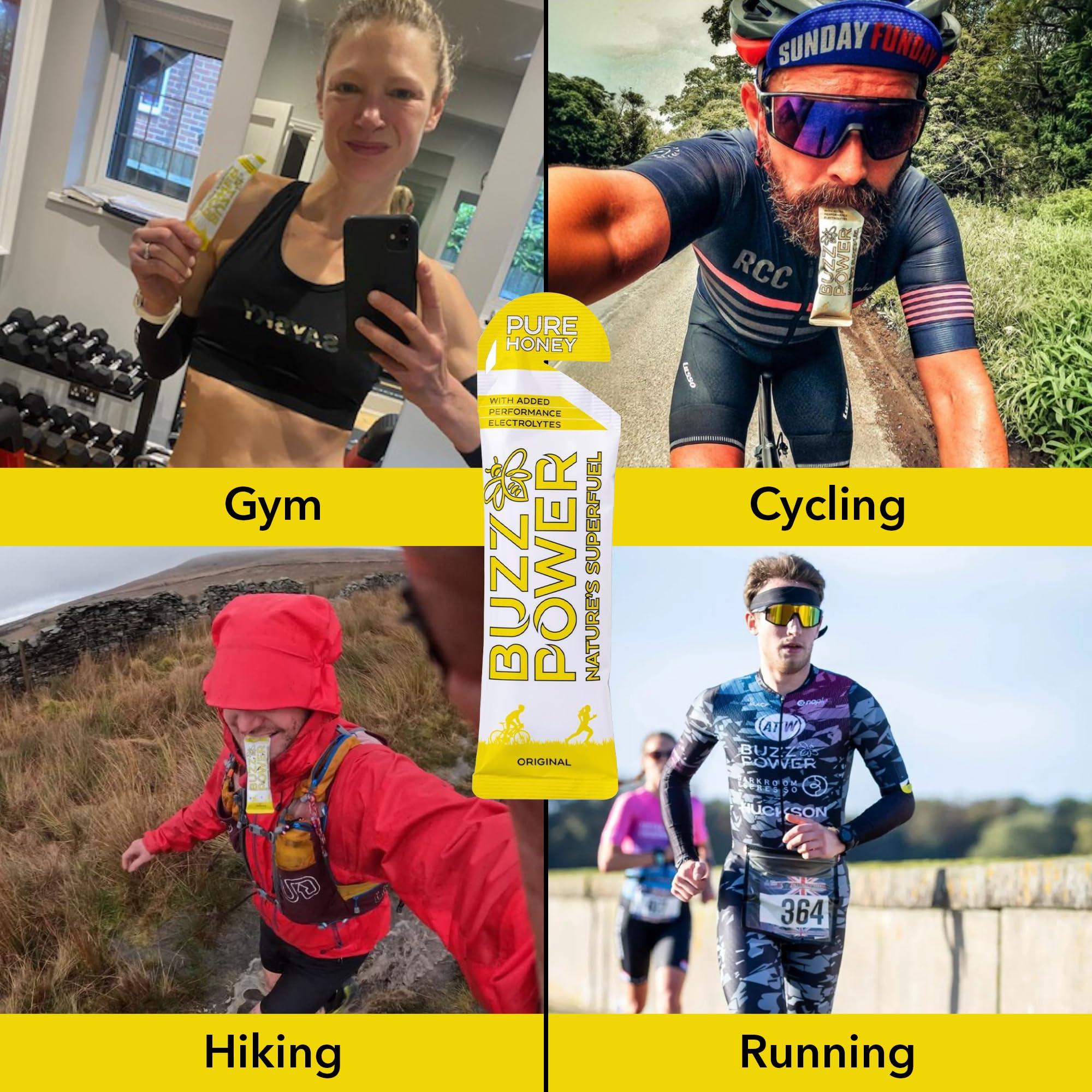 Buzz Power Buzz Power Natural Energy Gels | 25 g Glucose & Fructose Carbohydrate from Pure Organic Honey with Sports Electrolytes | Best for Exercise, Performance Endurance Sports & Outdoor Activities (20)