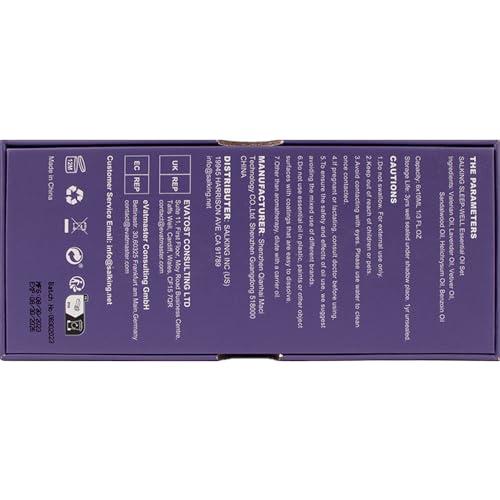SALKING SALKING Sleep Essential Oils Set, Pure and Natural EssentialOils, Diffuser Oil Gift Set for Candle Making Scents 6 x 10 ML - Lavender, Vetiver, Sandalwood, Valerian, Helichrysum, Benzoin