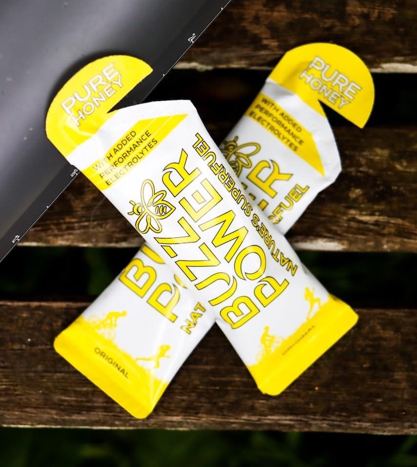 Buzz Power Buzz Power Natural Energy Gels | 25 g Glucose & Fructose Carbohydrate from Pure Organic Honey with Sports Electrolytes | Best for Exercise, Performance Endurance Sports & Outdoor Activities (20)