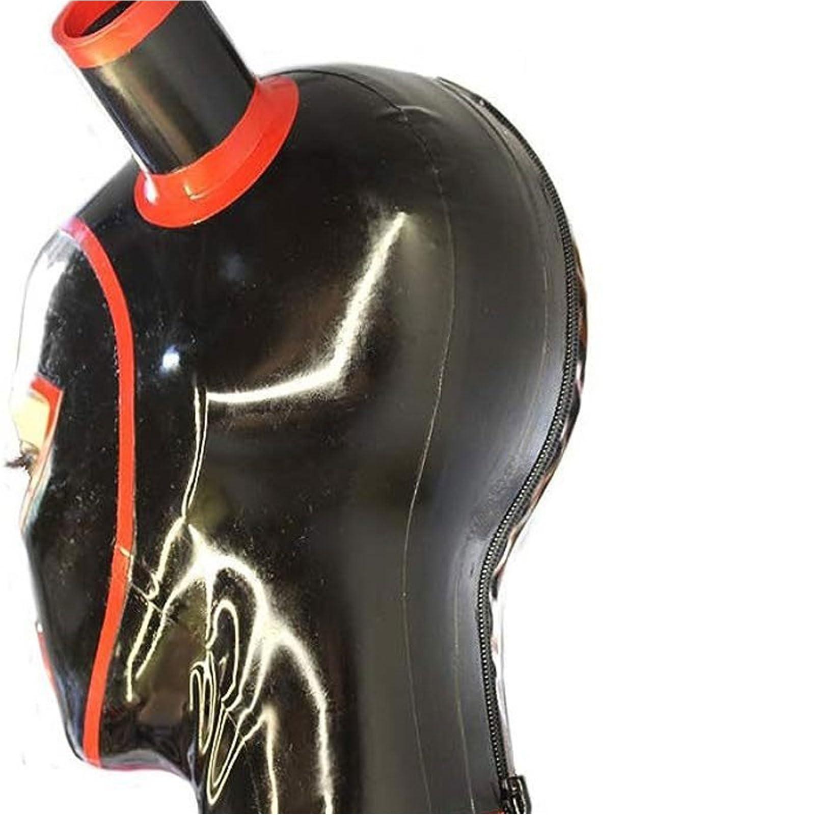 MXRYSQY MXRYSQY Adult latex mask fashion sexy rubber head cover with pink double ponytail zipper suitable for Halloween(Size:XS-60CM)