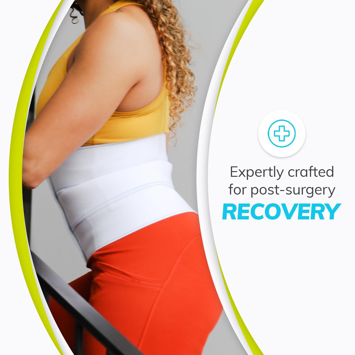 BraceAbility BraceAbility Medical Abdominal Stomach Binder - Belly Band Compression for Diastasis Recti, Postpartum, Post-Surgical Wrap for Tummy Tuck Recovery, Post op Ab Binder for Women and Men (M/L 12\")