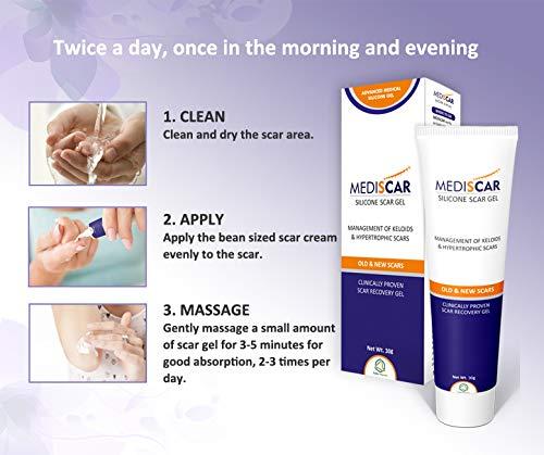 MEDISCAR MediScar Silicone Scar Gel 30g  Keloid Scar Treatment  Hypertrophic Scar Removal Gel- Scar Removal for Face, Body, Stretch Marks, C-Sections, Surgical Marks, Acne  Old and New Scars
