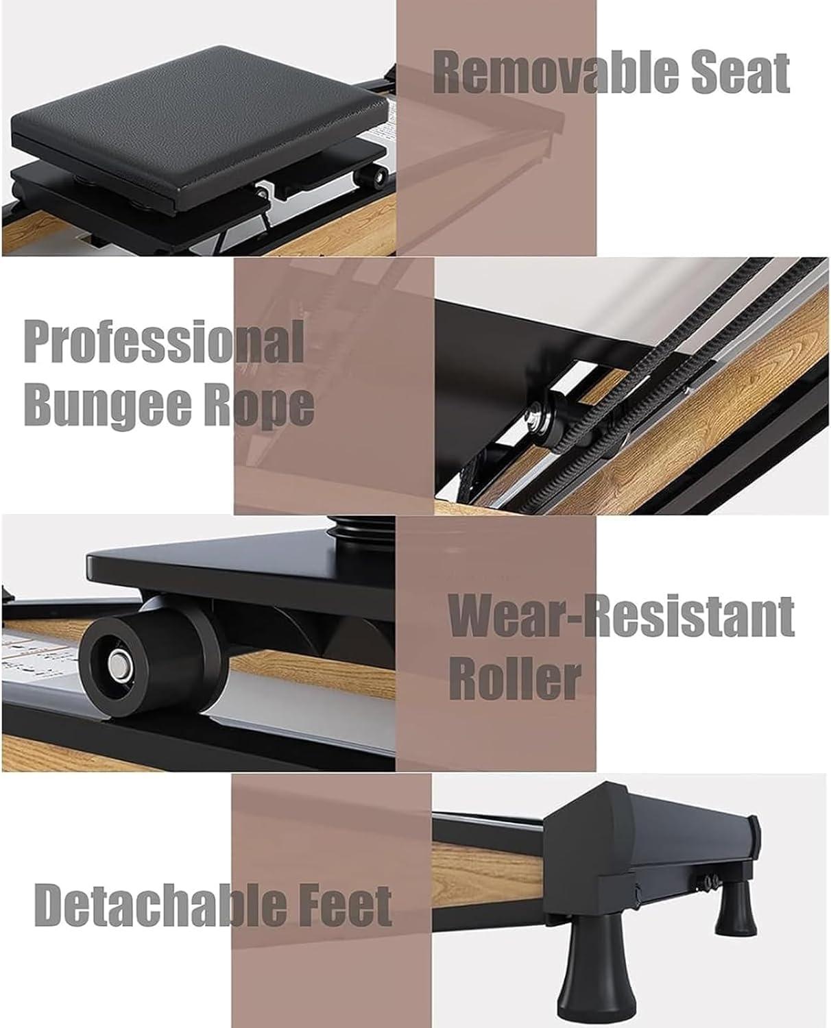 HDCCDM HDCCDM Ski Fitness Machine, Home Fitness Balance Board with Cane, Freely Adjustable Resistance 0-100KG, Strength and Balance Training Tool Set, Suitable for Waist, Abdomen and Legs