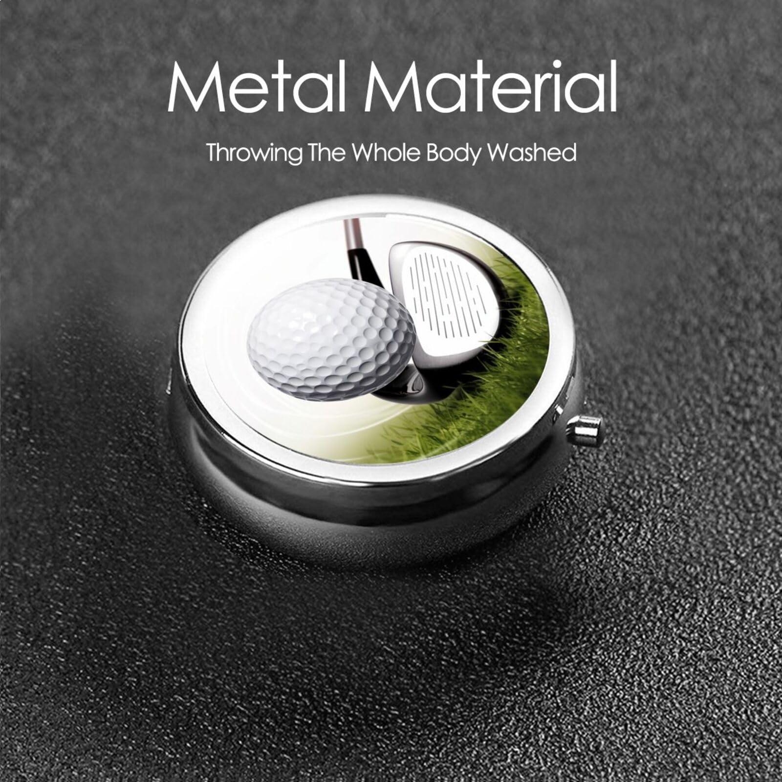 KHiry Round Pill Box Pill Case Weekly Pill Organizer with 3 Compartments Golf Club Pillbox Small Pill Container Portable Vitamin Holder Boxes for Supplements Medicine Organizer for Pill