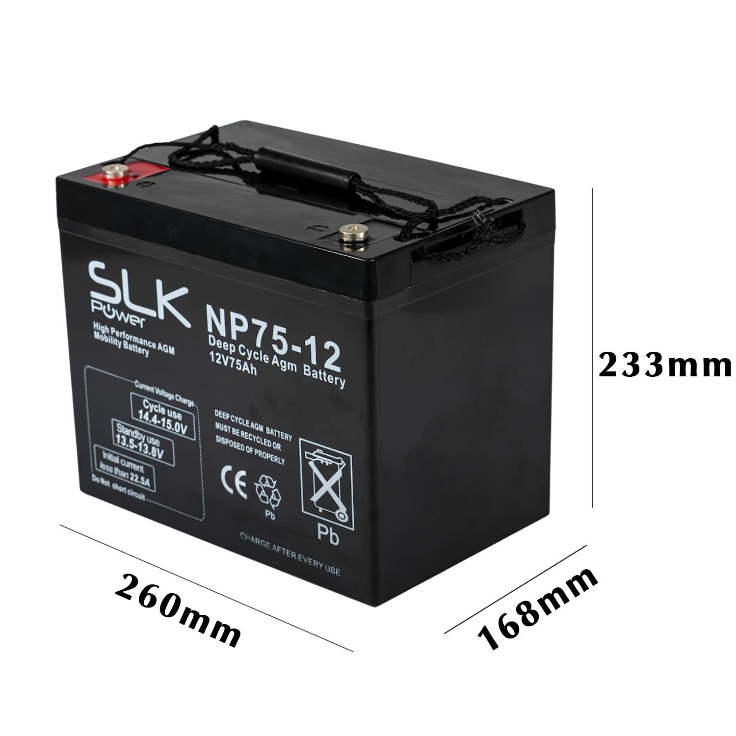 SLK Mobility Replacement Batteries for Electric Scooters and Wheelchairs L M