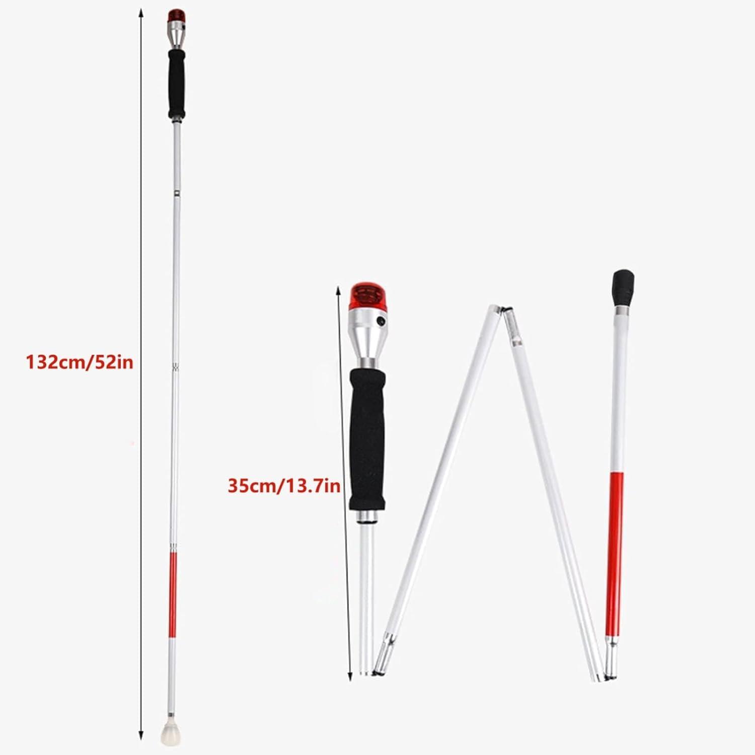 SEIBES Folding Blind Cane, Smart Voice Cane for The Blind And Elderly, Aluminium Alloy Folding Walking Stick, 132cm/52in Electronic Blind Cane