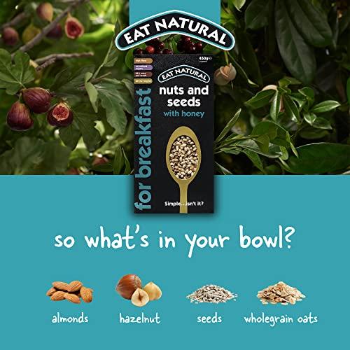 Eat Natural Eat Natural Nuts & Seeds Breakfast Cereal with Honey - High in Fibre Breakfast Muesli - Suitable for Vegetarians ,450 g (Pack of 5)