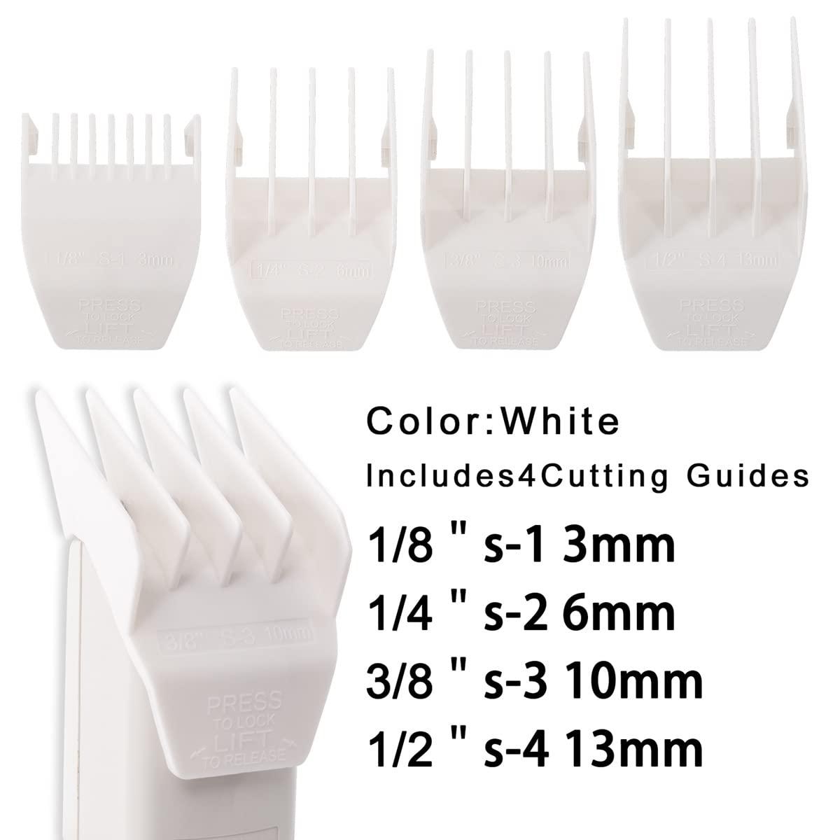 colorski colorski Professional Peanut Clipper Guards 4 Sizes (1/8 to 1/2), Fits Wahl Peanut, White, 4PCS