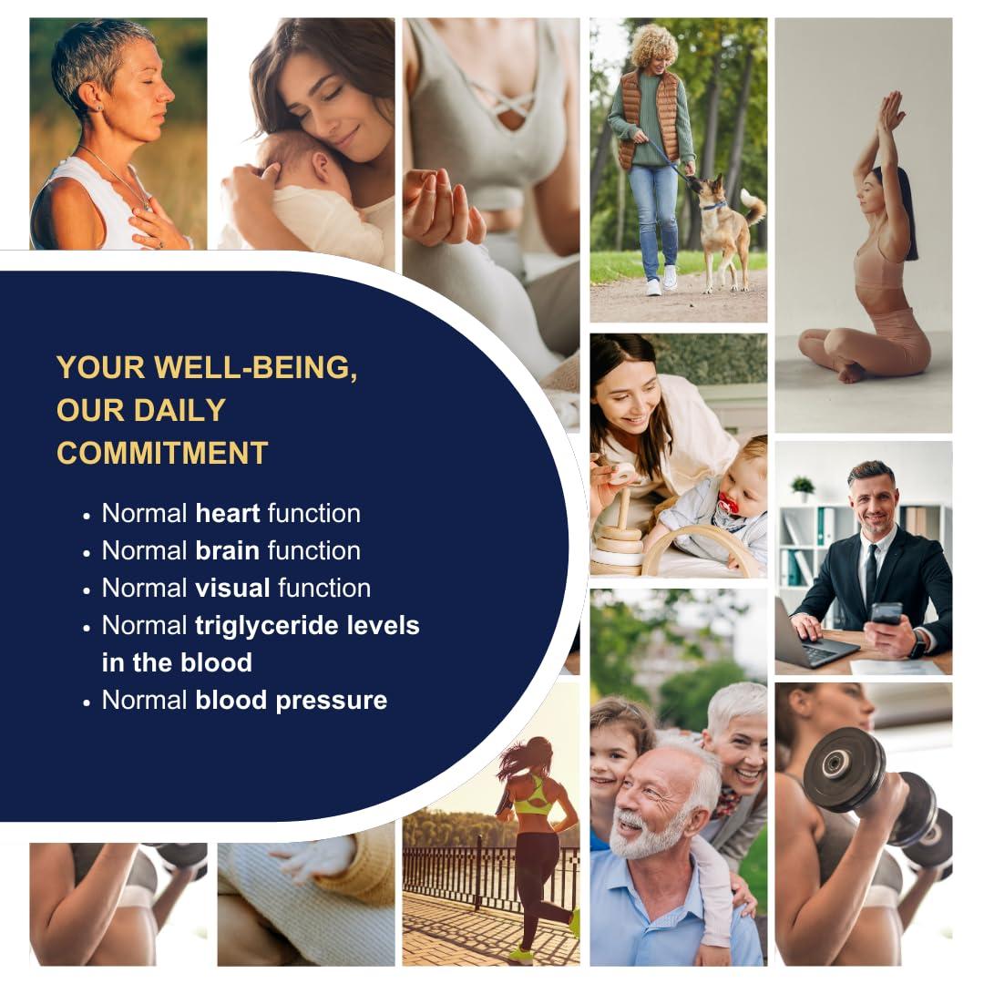 OMEGOR OMEGOR Vitality 1000-90 Capsules - Omega-3 with 800mg EPA/DHA per Capsule | The Only Omega-3 IFOS 5-Star Certified Since 2006 | 90% Omega-3 in rTG Form | High Dosage EPA and DHA