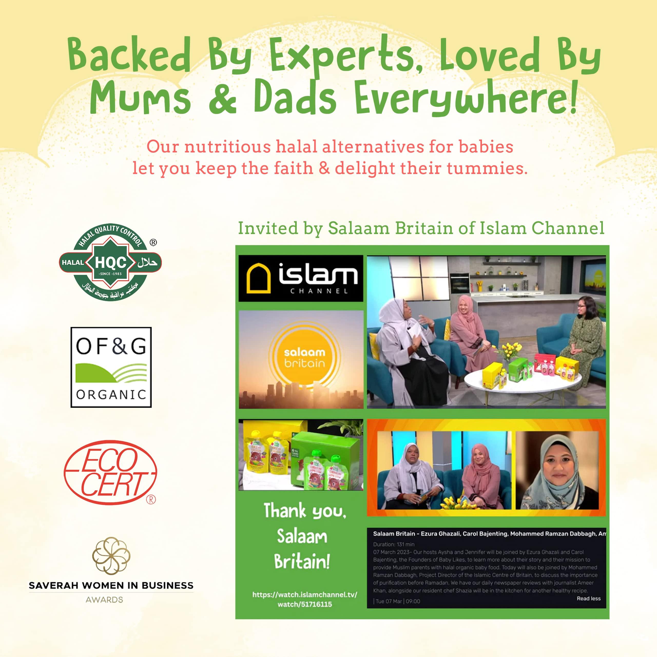 Baby Likes Baby Likes Halal Organic Baby Meals Mixed Combo Pack from 7 months 4 x 130g