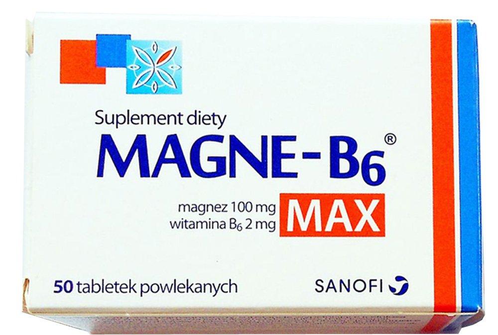 SANOFI MAGNE B6 MAX - 50 Capsules - is a Dietary Supplement containing in its Composition Magnesium and Vitamin B6, for People Suffering Weakness, Fatigue, Twitching eyelids and Muscle spasms