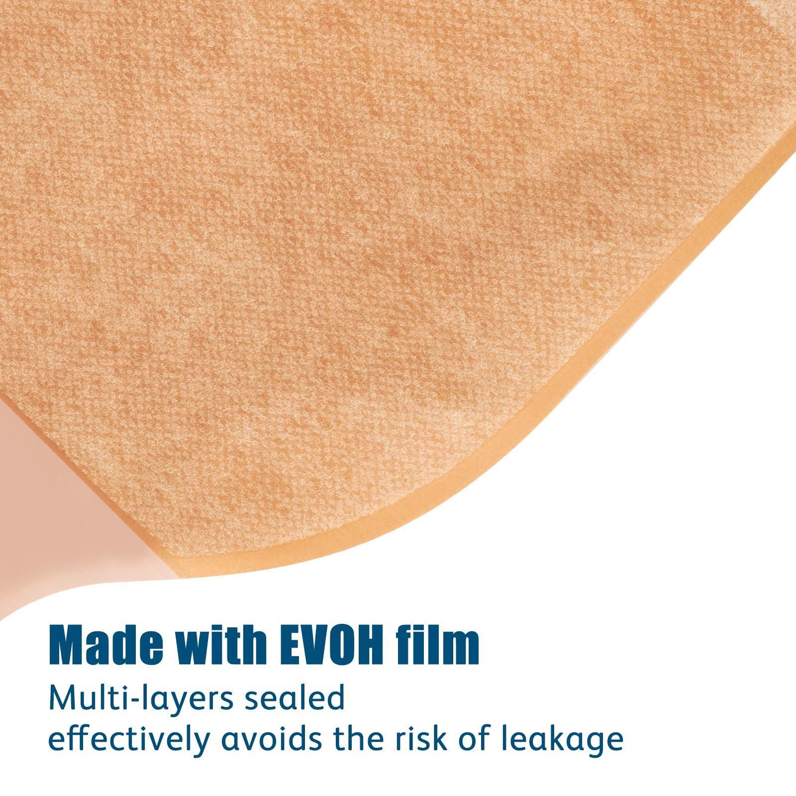 Heagimed Heagimed 20pcs Colostomy Bags , 60mm Anti-leak Drainable Stoma Bags with 8 Clamps, One-piece Ostomy Supplies for Ileostomy Stoma Care, Cut-to-Fit (15-60mm)