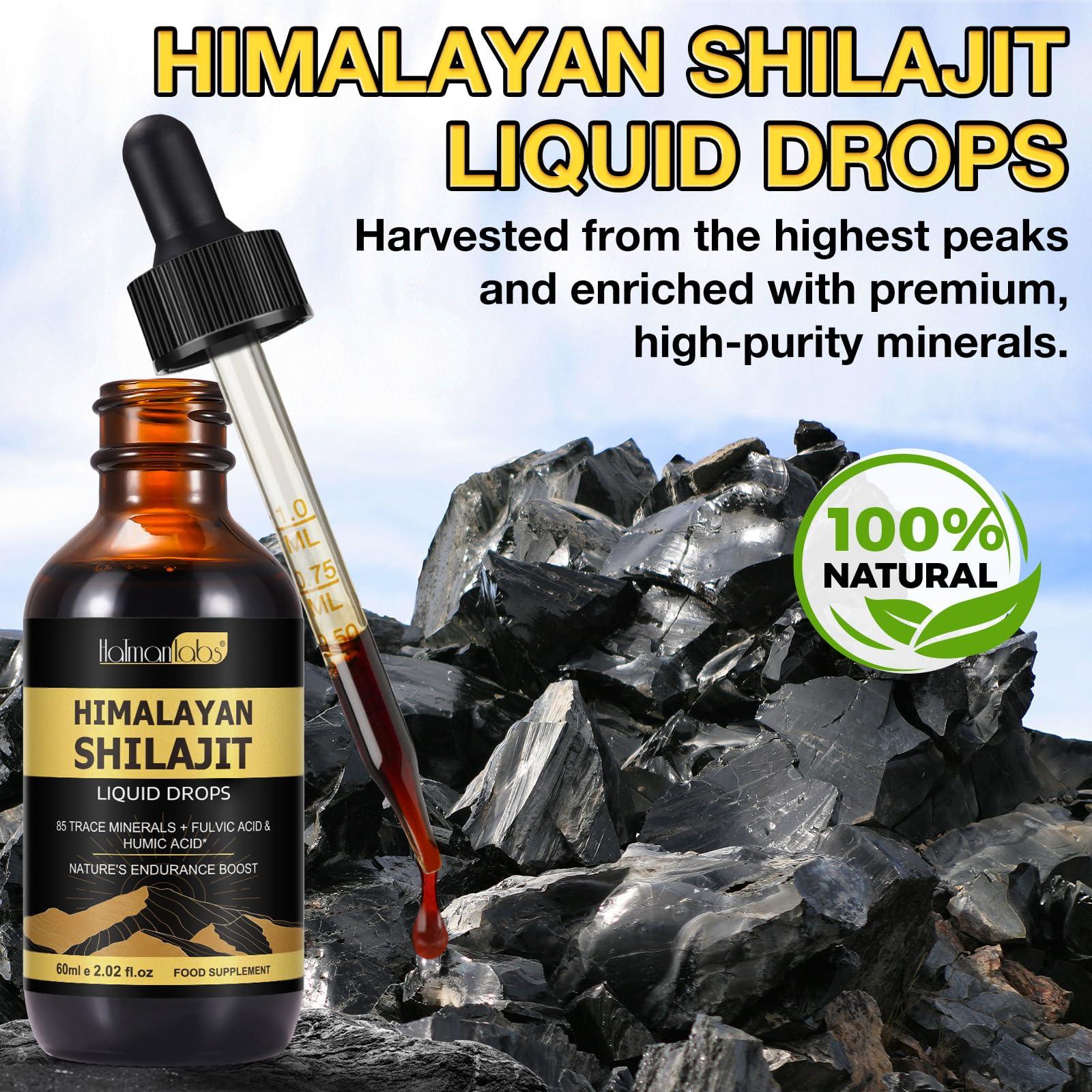 Tamiodfo Shilajit Drops, Natural Shilajit from Himalayan, Shilajit Resin with 85+Trace Minerals and Fulvic Acid, Himilayan Shalajit Resin(60ml)