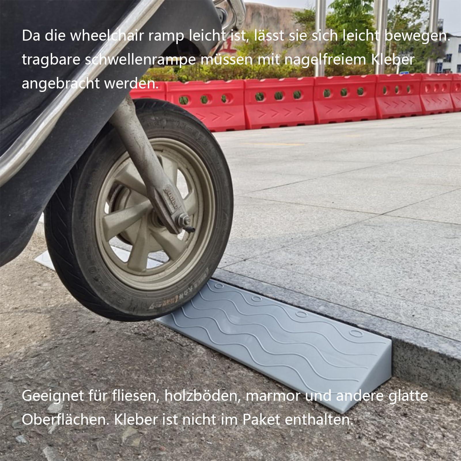 DELURA Door Ramp, Door Threshold Ramp, Rubber Ramps for Door Threshold, Ramps for Wheelchairs, Threshold Ramps, Door Ramps for Wheelchairs 9cm Schwarz