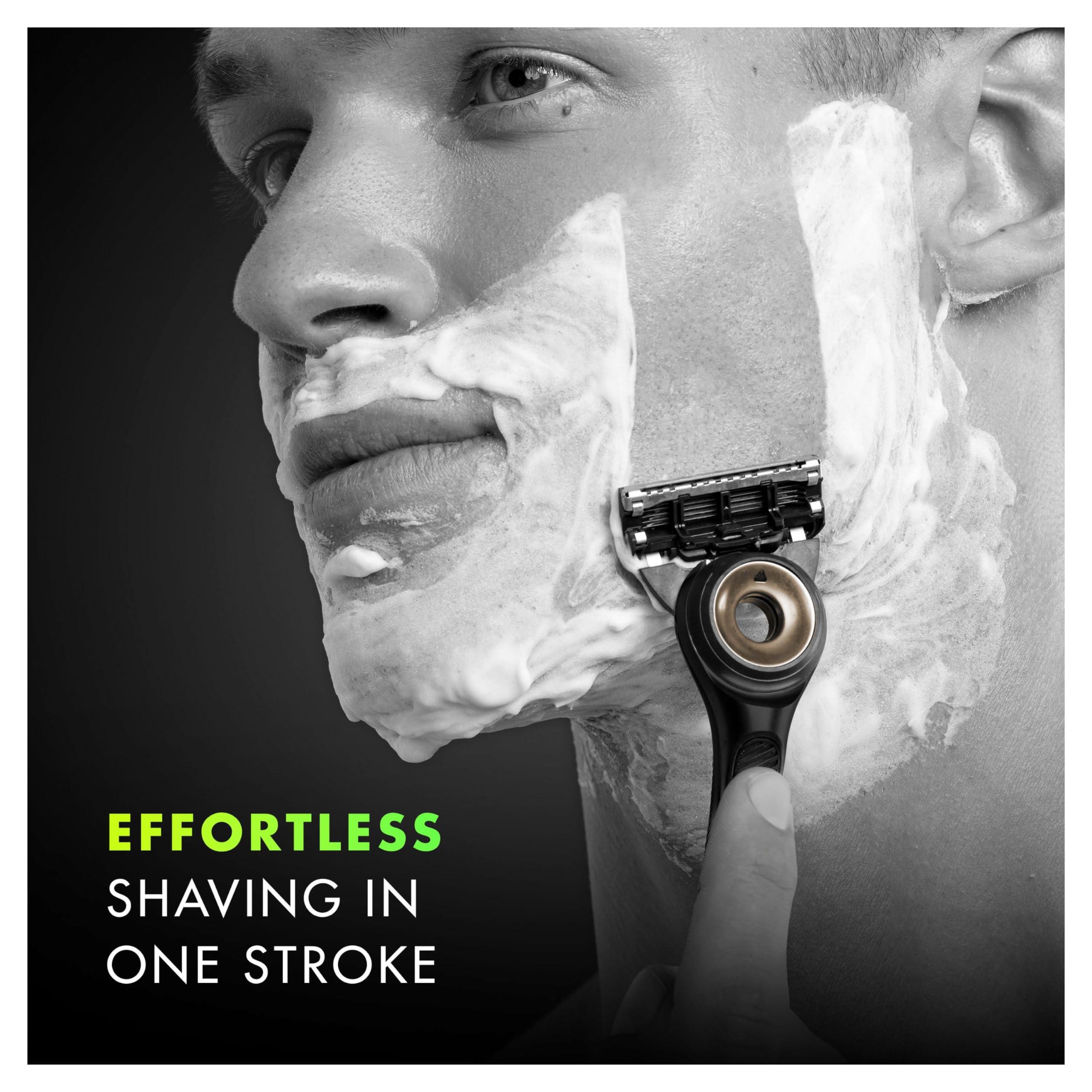 Gillette Gillette Labs Men\'s Razor + 1 Razor Blade Refill, with Exfoliating Bar, Includes Premium Magnetic Stand, Black & Gold Edition