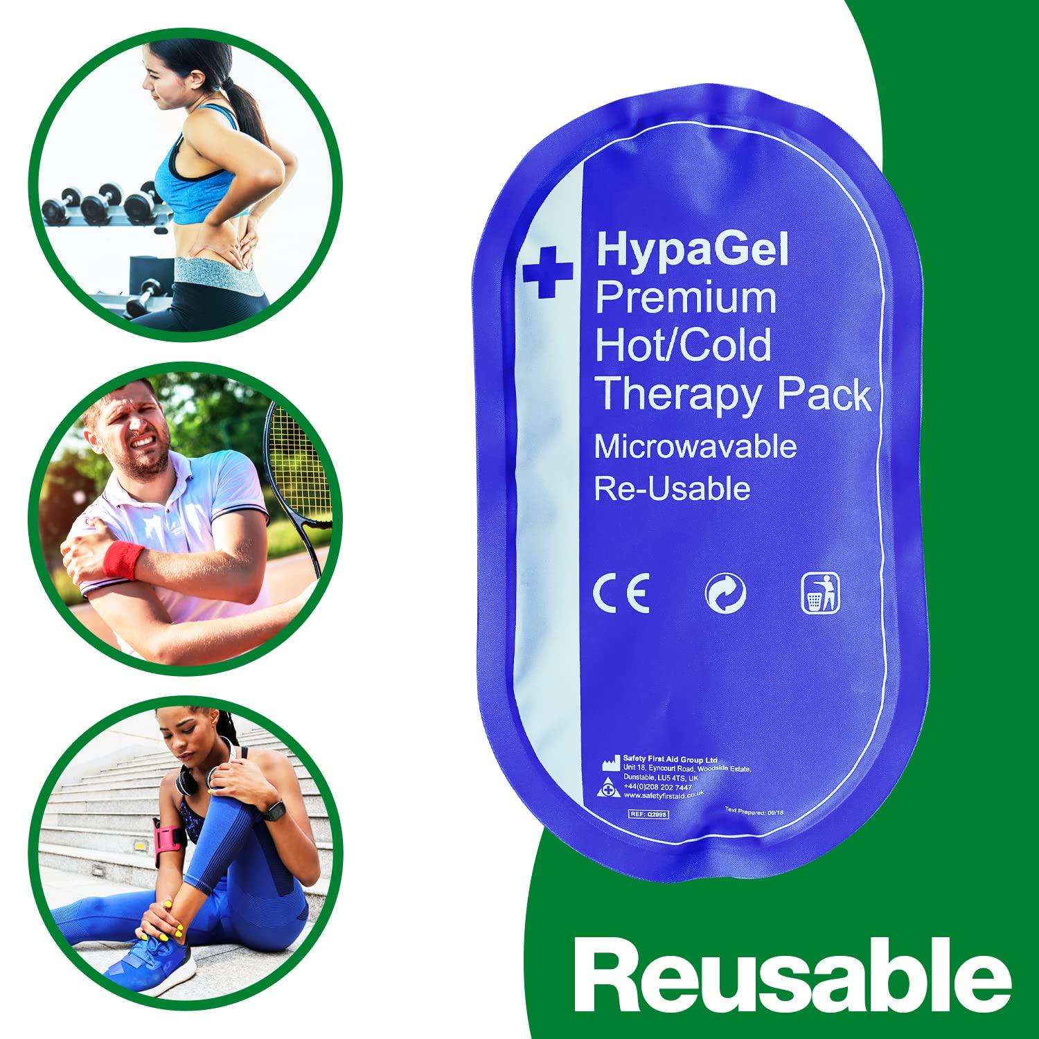 Safety First Aid Group Safety First Aid Group HypaGel Premium Reusable Hot/Cold Therapy Pack, Microwaveable, Freezable Therapy Pack for Sports First Aid, Muscle Strain and Sprain Injuries, Pain Relief