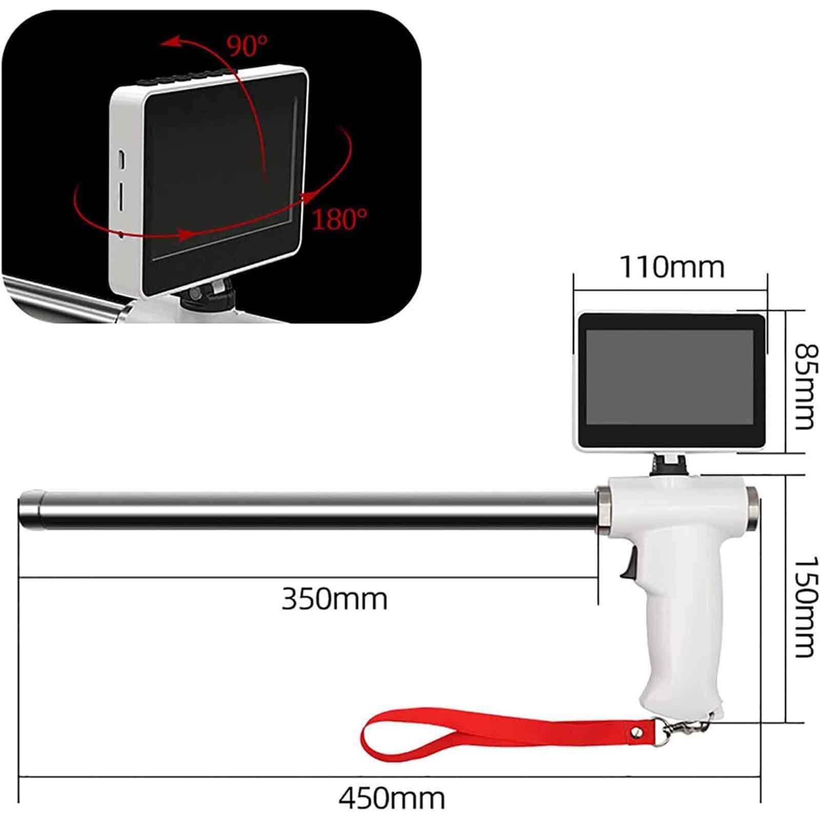 JINGEDD JINGEDD Visual Insemination Gun,Cattle Insemination Kit,Professional Visual Insemination Gun Whit 4.3 Inch Rotation Adjustable Screen,Heating Constant Temperature,Vibration Massage,For Cows