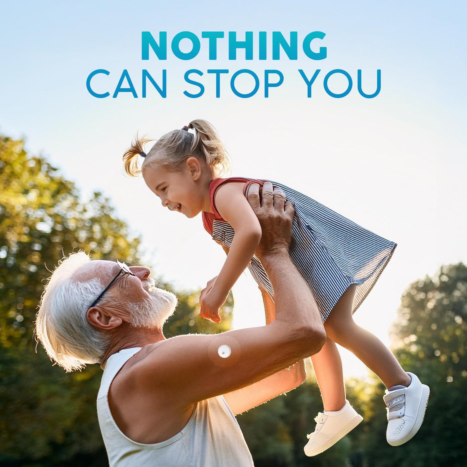 Adamson Freestyle Libre 3 Sensor Covers Waterproof 50 Libre 3 Patches, Transparent, Long-Lasting, No Glue on Center, Non-Irritating, Easy to Apply and Remove Ideal for Sports, Swimming, and Daily Use