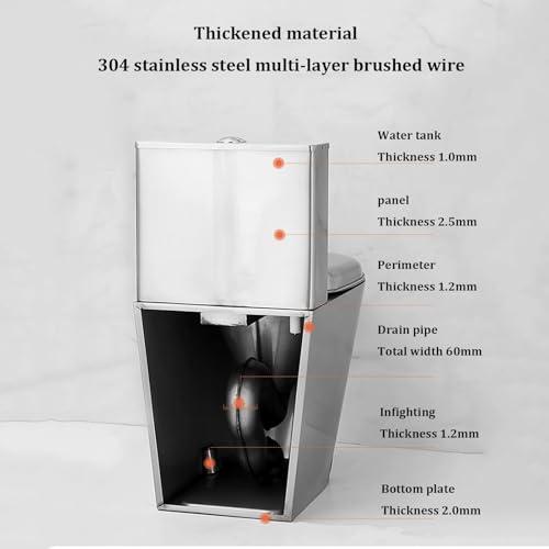 RIYIFANRONG111 Commercial Dual Flush toilet Modern 304 Stainless Steel High-efficiency Water-saving Toilet Urinal,Household Bathroom Small-sized Toilet Adult Urinal, for Bars Shopping Malls Public Places