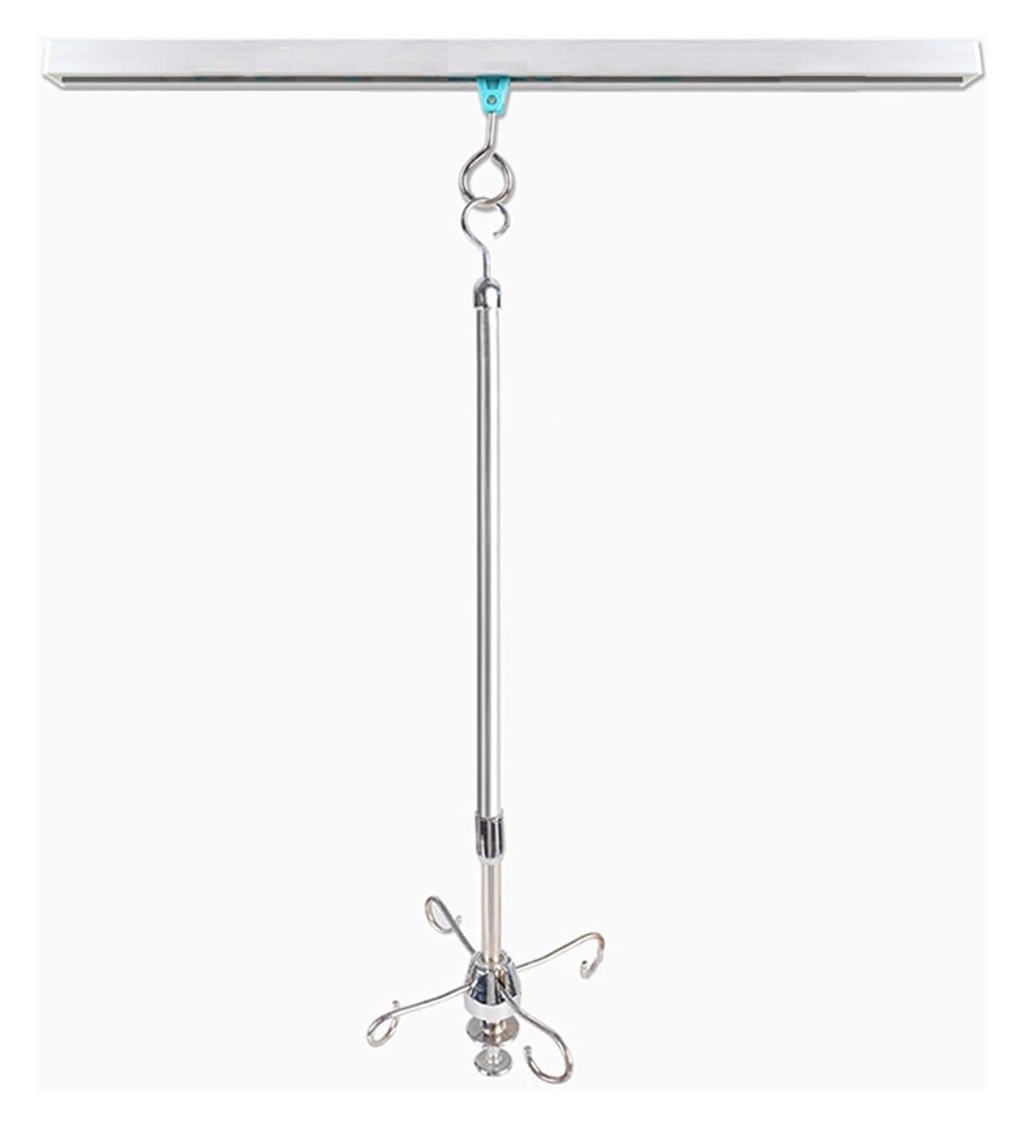 FreshCart Basics IV Pole,IV Pole with Wheels Adjustable IV Stand Medical IV Poles TelescopingStainless Steel IV Stand(Gray1,100 cm Track)