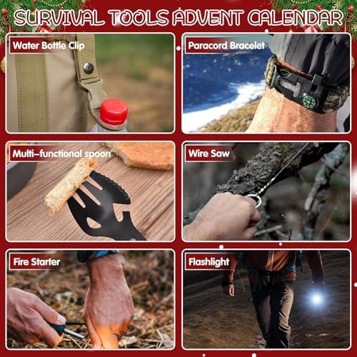 HIMS HIMS 2024 Advent Calendar, with Mens Survival Kit, Tool Christmas Calendar for Adults, Teenagers, D