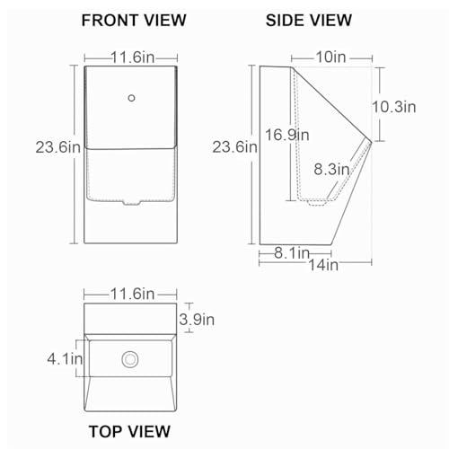 YXFAZPP YXFAZPP Stainless Steel Wall-mounted Urinal Anti-overflow Urinal, Men's Commercial Flushing Urinal, Vertical Toilet for Home, Hotel, Bar, Airport (Silver Urinalplussensor)