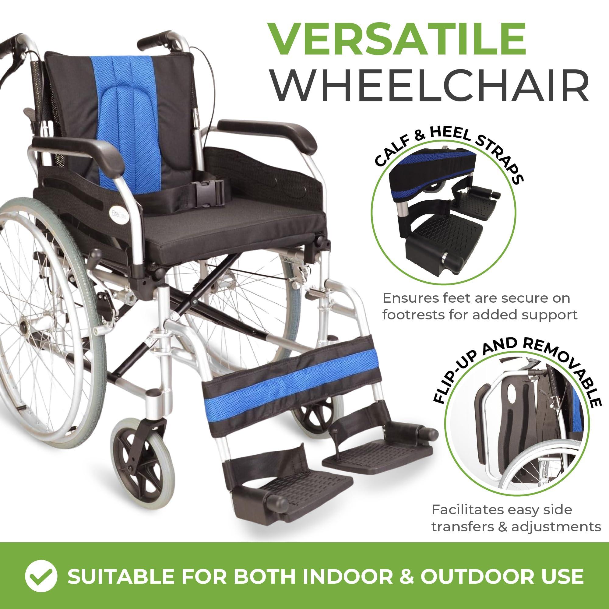 Elite Care Lightweight Aluminium Folding self Propel Wheelchair with 20-inch Extra Wide seat ECSP01-20