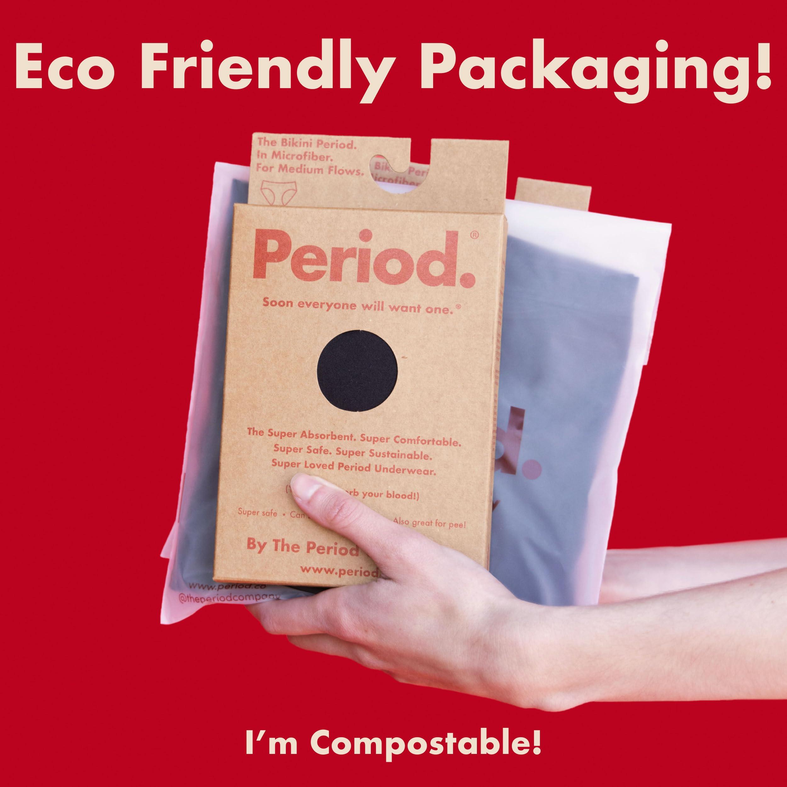 Period. By The Period Company The Period Company| High Waisted Period Underwear for Women| Light Absorbency| Menstrual Panties for Teens | Incontinence | Absorbent Panty | Postpartum | Leak Proof | Black-Medium, Black, M