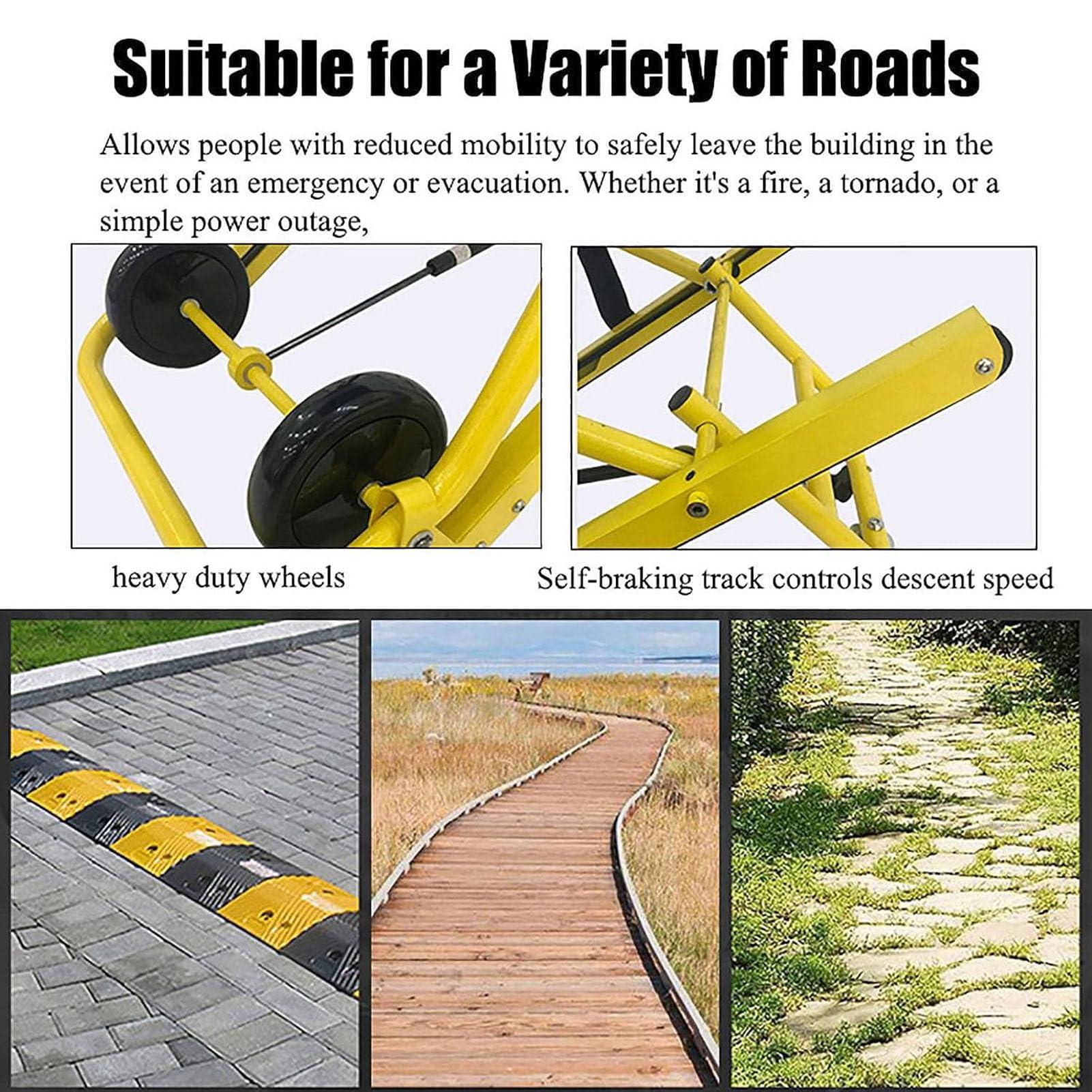 XLJLKJDS XLJLKJDS Stair Stretcher, Foldable Stair Chair Lift, Transfer Stair Chair Lift Assist Devices, Aluminum Light Weight Em-ergency Evacuation Climbing 2 Wheel Foldable Lift, Load 159kg