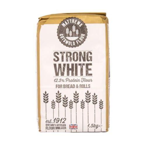 Generic Matthews Strong White Flour 1.5kg and Matthews White Spelt Flour 1.5Kg - High-Protein British Wheat and Regeneratively Farmed Ancient Grain Spelt for Nutritious and Delicious Baking