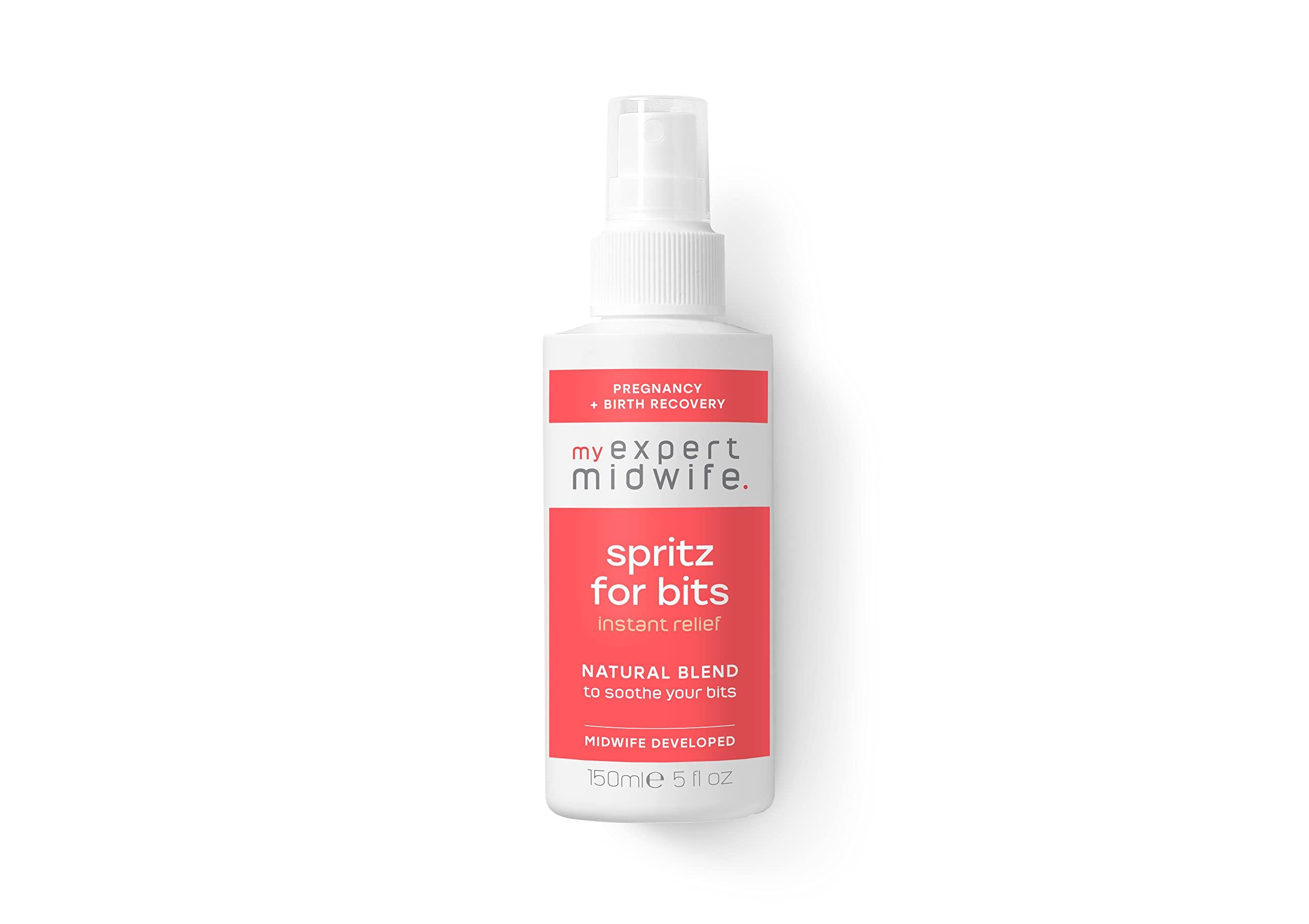 My Expert Midwife My Expert Midwife Just For Bits - Birth Prep & Recovery Duo with Spritz for Bits Postnatal Relief Perineal Spray and Peri Prep Your Bits Perineal Massage Oil (Pack of 2)