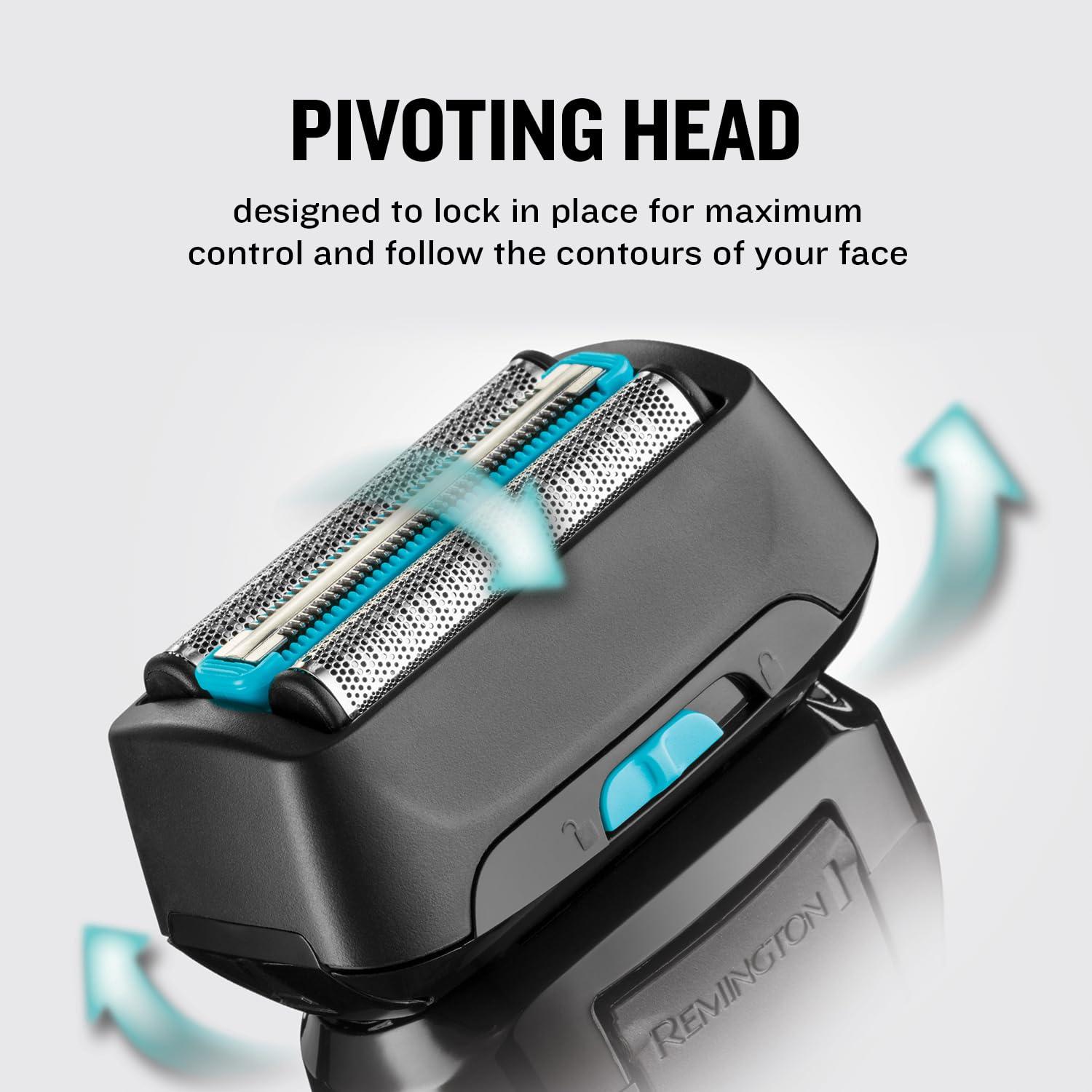 Remington Remington F6 Aqua Men\'s Electric Shaver (Cordless, Wet & Dry, 100% Waterproof, Foil Shaver, Pop-up Detail Trimmer, USB Charging, 60-Minute Usage, 90-Minute Charge with 5-Min Quick Charge) F6000