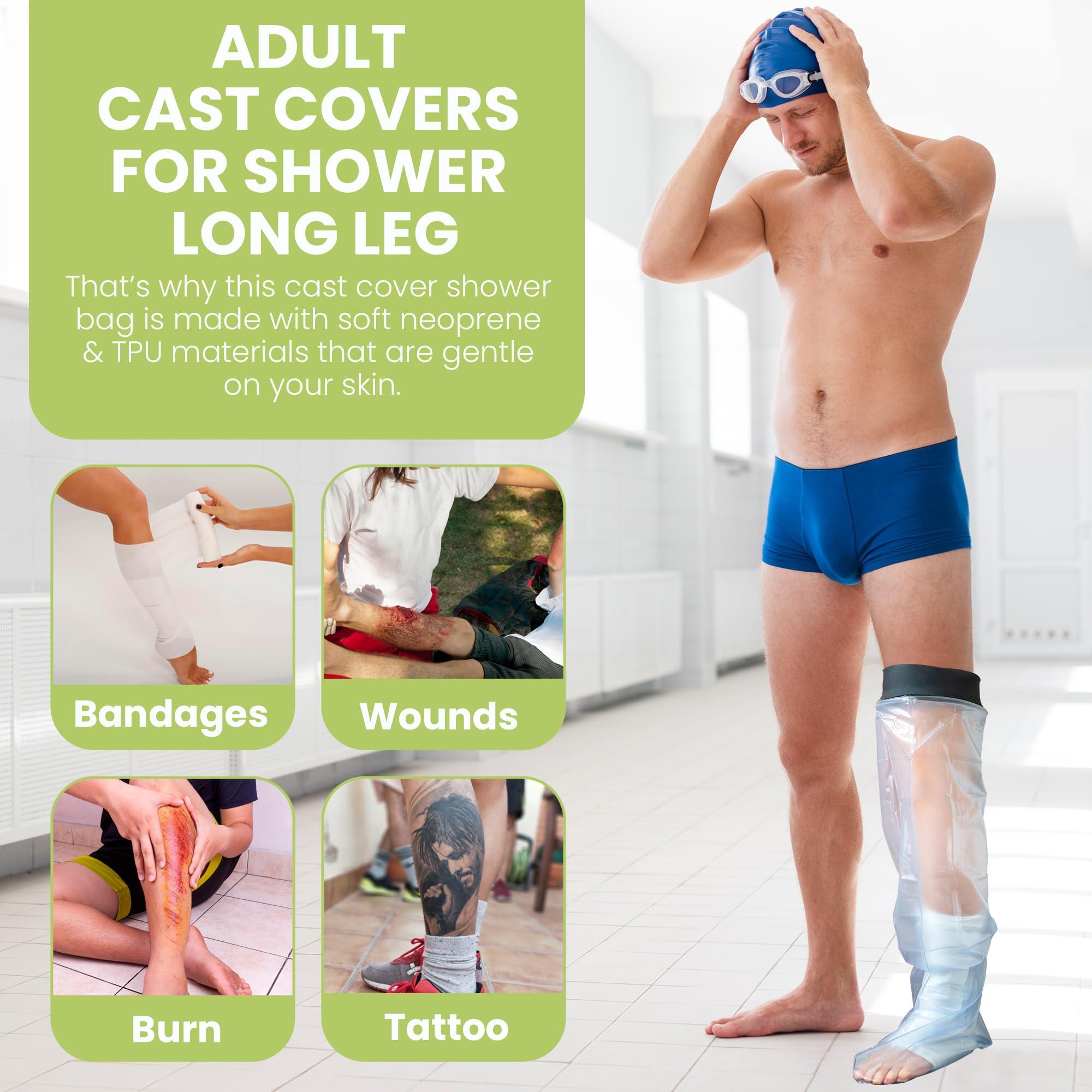 SEALCUFF SEALCUFF Waterproof Plaster Cast Cover - Reusable Adult Waterproof Leg Cover for Shower Arm, Leg and Foot | Waterproof Arm Cast Protector | Full Leg Cast Cover for Shower