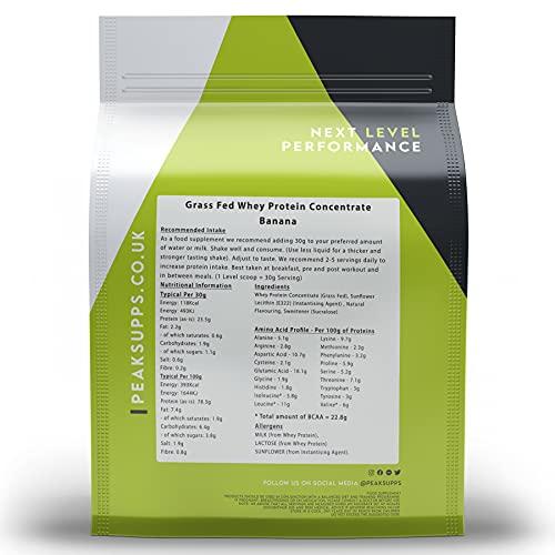 Peak Supps Whey Protein Powder Concentrate 80% - 3kg Banana - Grass Fed