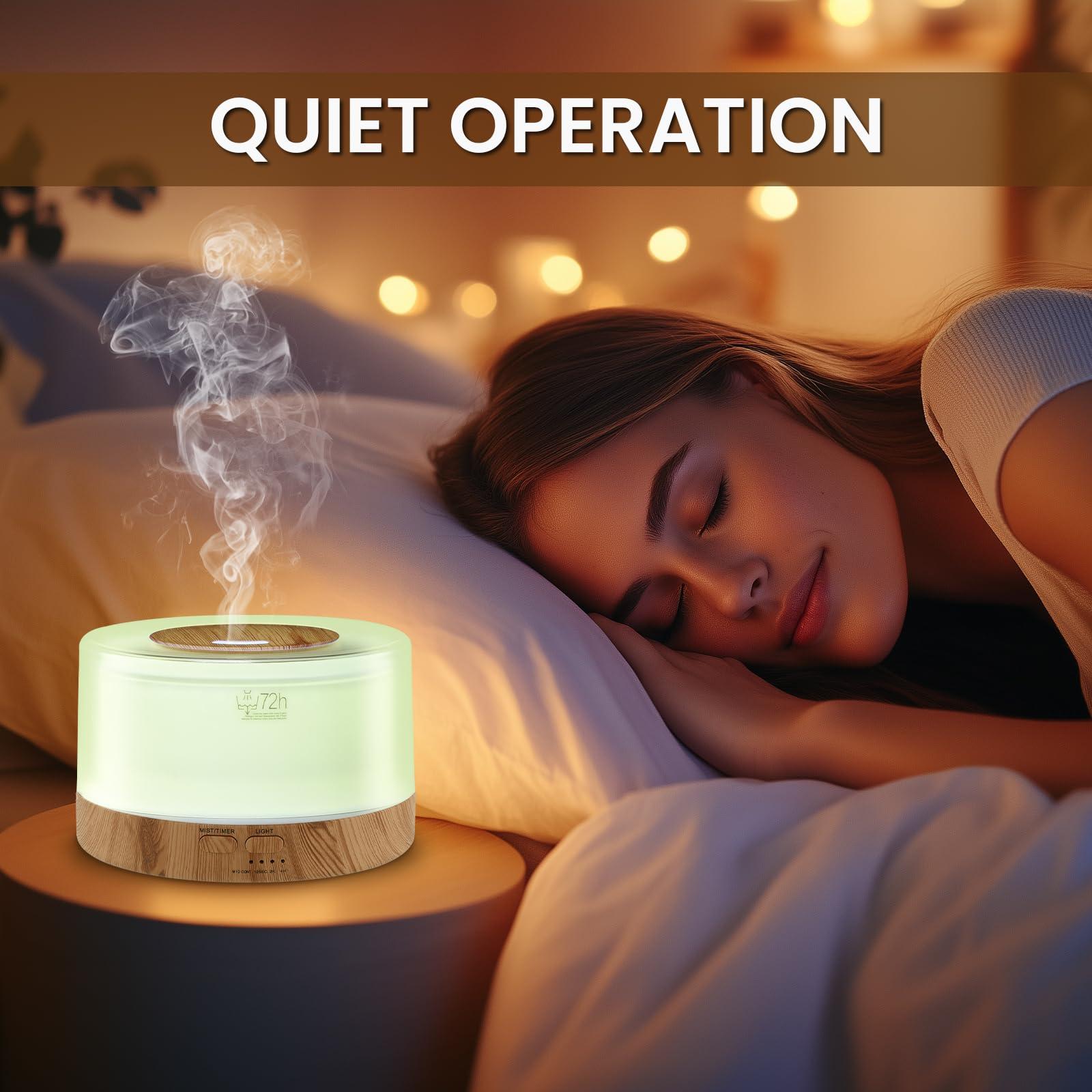 Dailyart 700ML Essential Oil Diffuser, Remote Control Aromatherapy Diffuser with 7 LED Light Colors, Adjustable Mist Mode and Waterless Auto-Off Oil Diffusers Humidifier, Diffusers for Home Bedroom Yoga Sleep