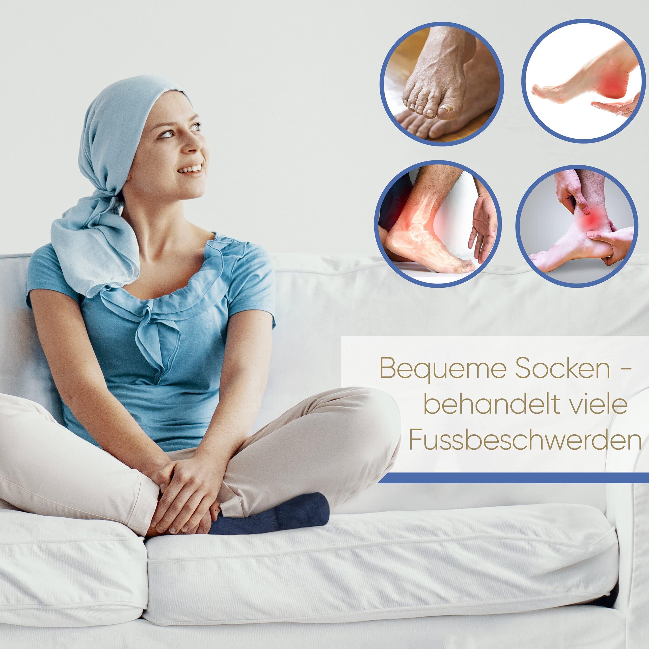 ICEHOF ICEHOF Cooling Socks with 4 Ice Packs - Gentle Fabric / 1 Pair with Cooling Pads Gel Cold Therapy for Feet Toes for Chemo Therapy Rheumatism Cold Socks Chemo - Size S