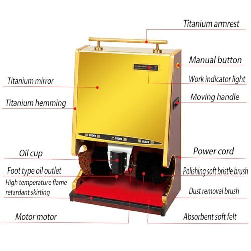 OmePS OmePS Electric Shoe Shine Machine, Automaticl Induction Shoe Polishing Machine, Automatic Shoe Shine Electric Shoe Brush, Stainless Steel Shoeshine Machine, Commercial Lobby Hotel Electtric, Vertical