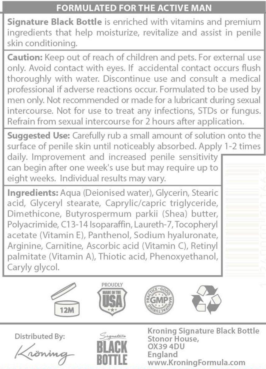 Kroning Signature Black Bottle Penile Moisturizer Cream - Urologist and Dermatologist Approved - Helps Relieve Chafing, Reduces Dry, Irritated Penile Skin with Premium Vitamins and Amino Acids - Signature Black Bottle
