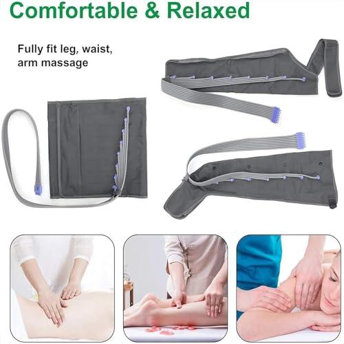 Dremdo Dremdo Air Compression Leg Foot Massager, Pneumatic Arm Waist Wrap Pressure Machine for Circulation Arm Leg Waist Wraps Foot Ankles Calf Massage Machine Pain Relax,Gray,I