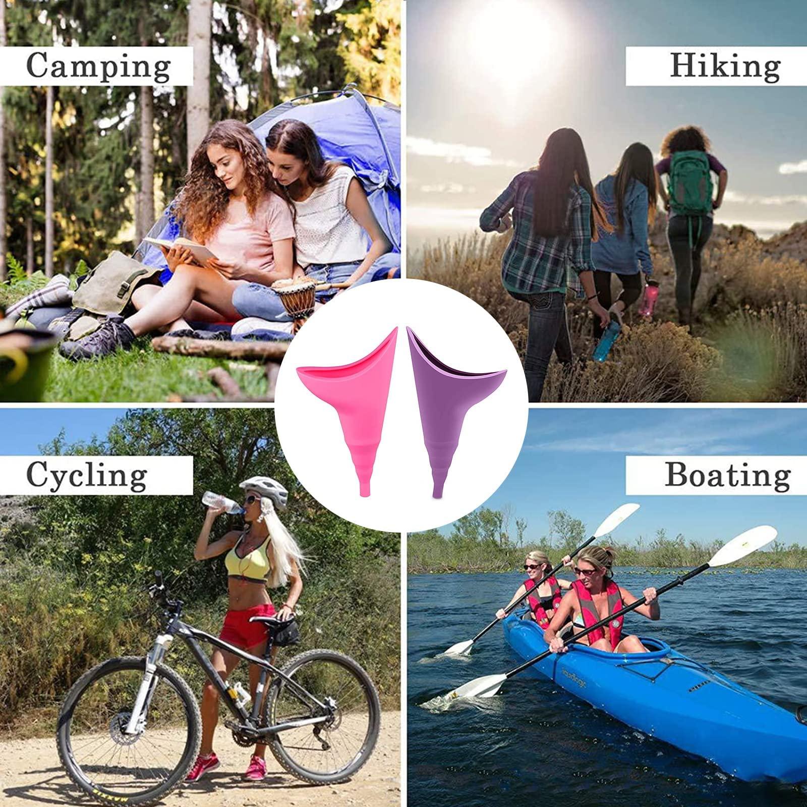 BAtlam BAtlam 2 Pcs Female Urination Device, Women Urine Funnel Urinator, Women\'s Stand Up Urinal Portable for Travel, Camping, Hiking, Outdoor Activities.(Pink+Purple)