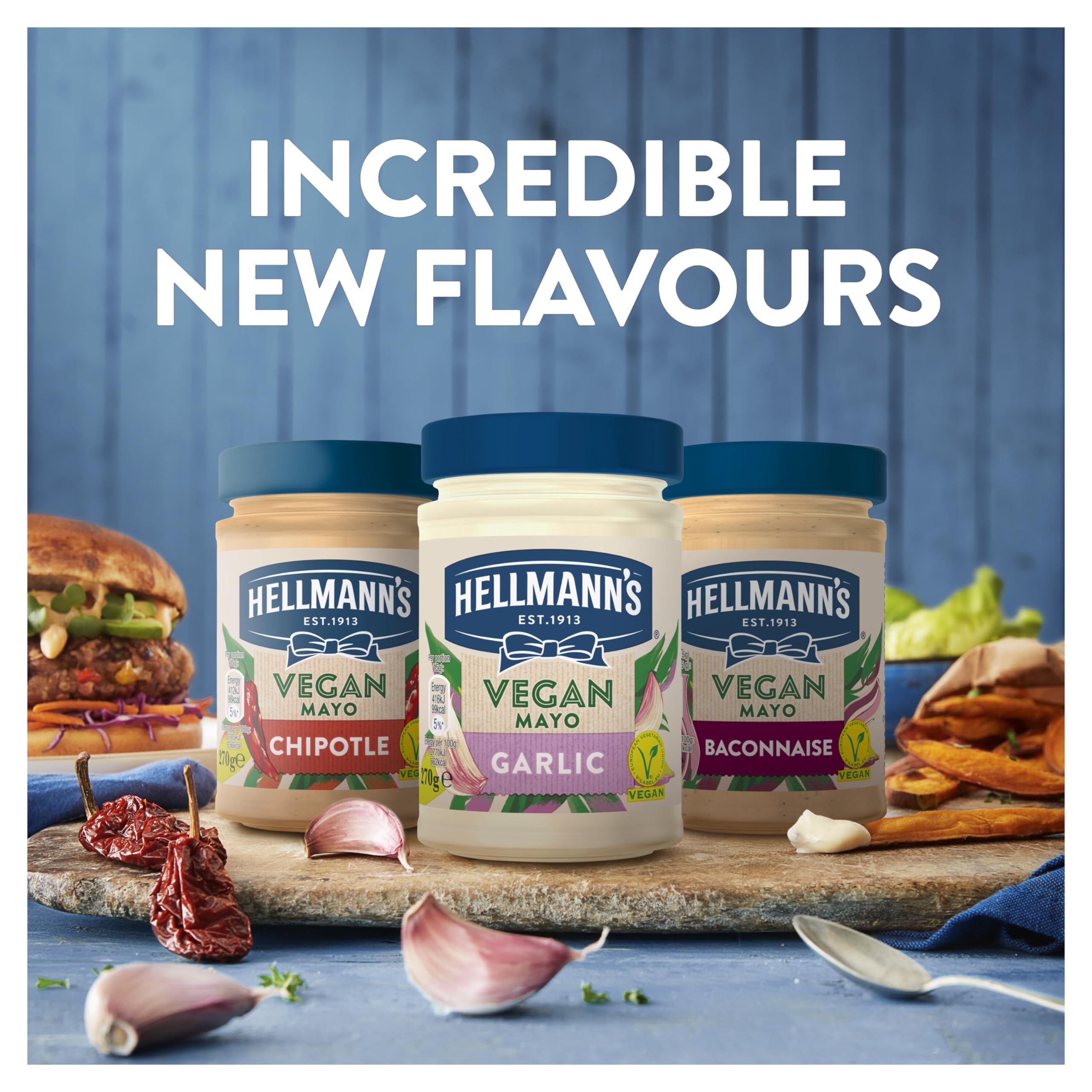 Hellmann's Hellmann\'s Vegan Garlic Mayo 100% plant based condiment for sandwiches, wraps and salads 6x 270 g