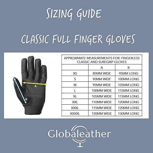 Globaleather Globaleather Classic Full Finger Wheelchair Gloves - Black (XXXX Large) - Hardwearing, Padded Breathable Leather for Great Grip, Protection, Comfort & Durability