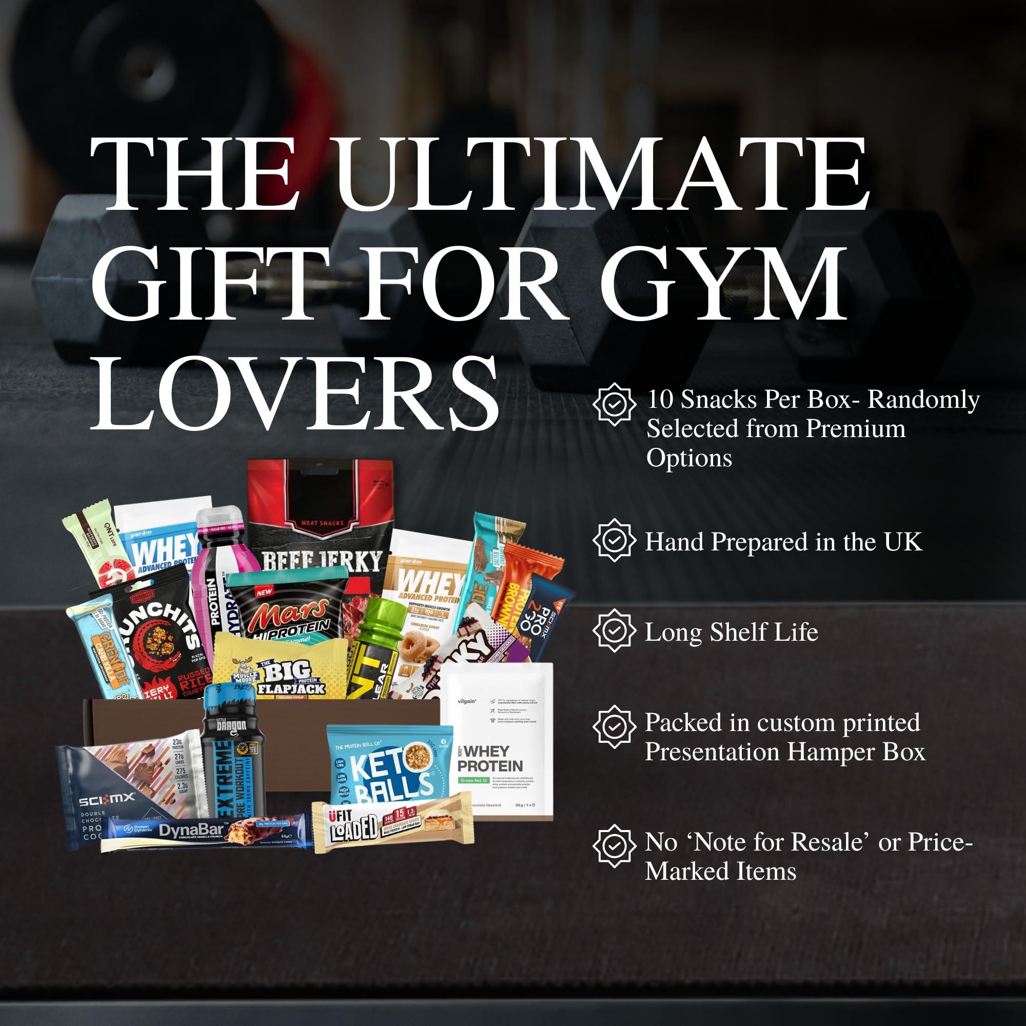 A Amousa Protein Hamper-Protein Gift Set & Fitness Hamper Including Protein Bar, Protein Powder & More! This Protein Box Is A Great Gym Gifts for Men&Women! Protein Gifts for Men,Women & Gifts for Gym Lovers!