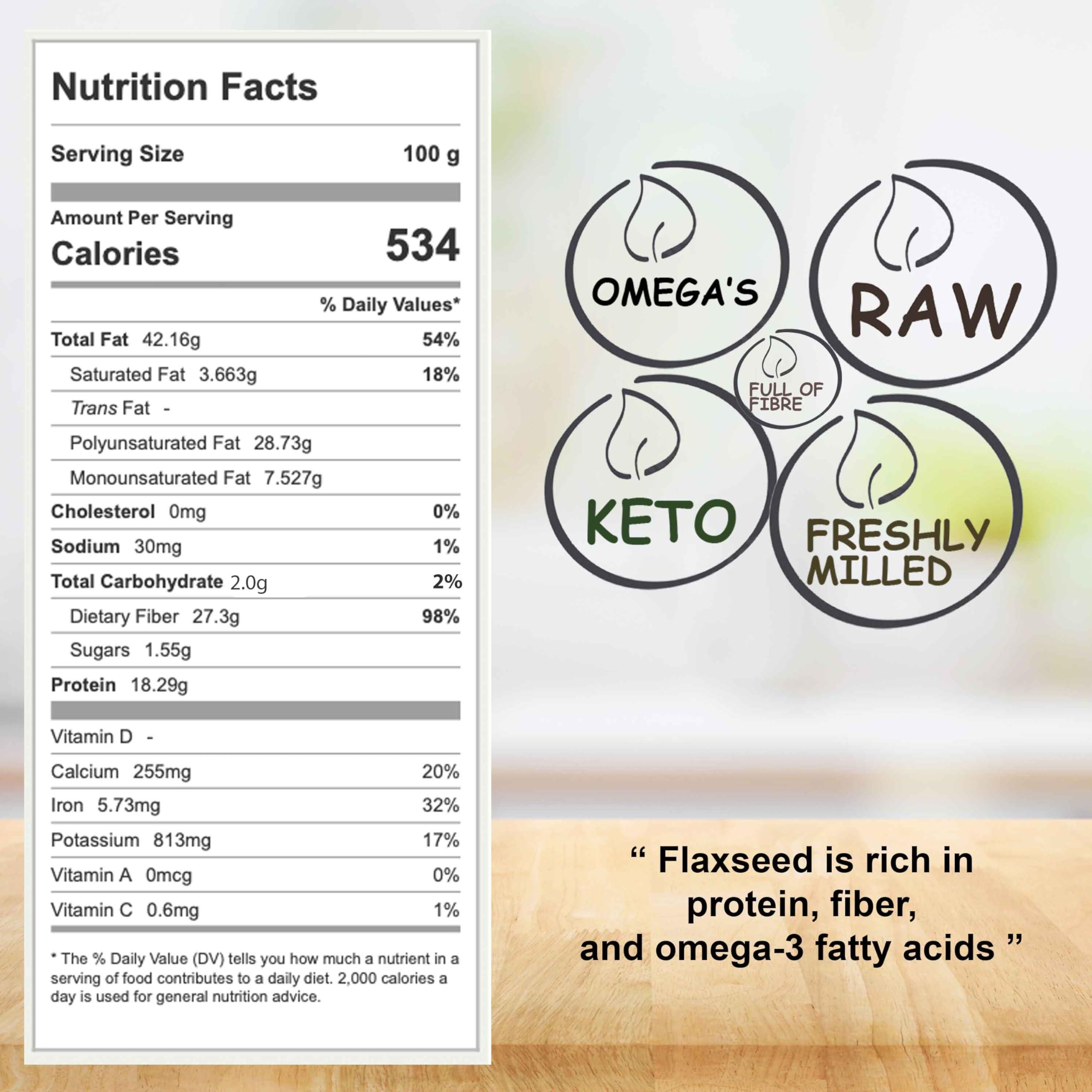 Dhillons Flour Mill Flaxseed milled | Milled Flaxseed increases absorption of nutrients by the body | Great in shakes and for baking | UK Milled | GMO Free | Clean ingredients