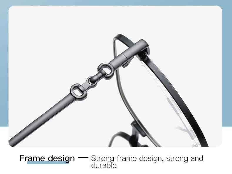 LTSRLL LTSRLL Oversized Square Metal Reading Glasses, Large Blue Light Blocking Readers, Big Frame Anti Glare Unbreakable Eyewear (Color : Silver-black, Size : +250)